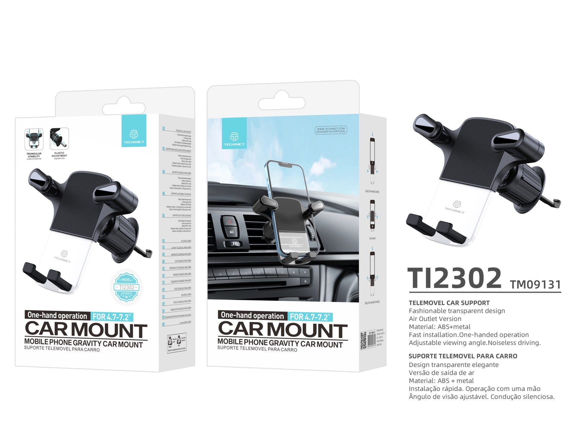 Techancy Autopuhelinteline – musta