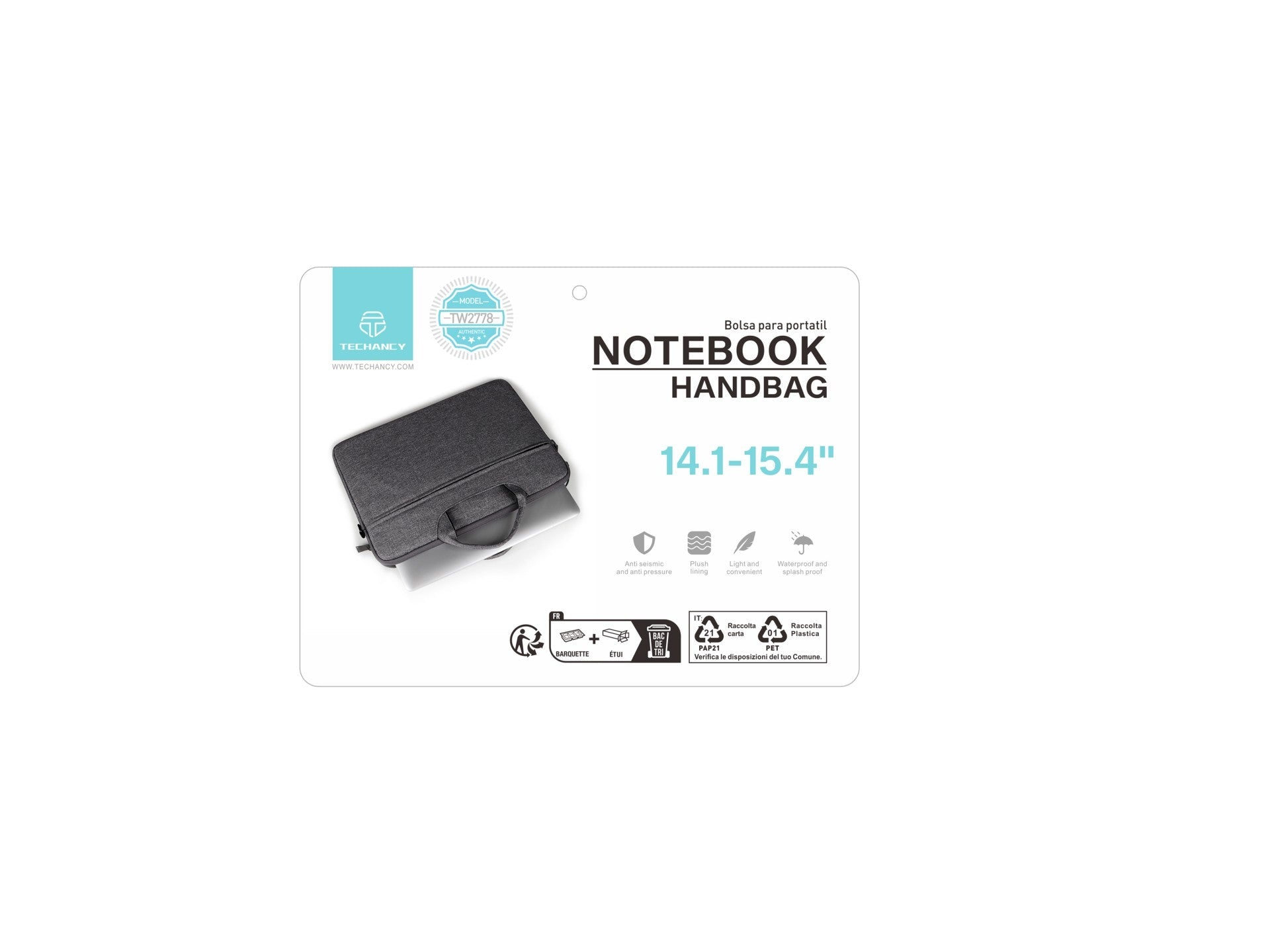 Techancy Kannettavan tietokoneen laukku – TW2778 – musta