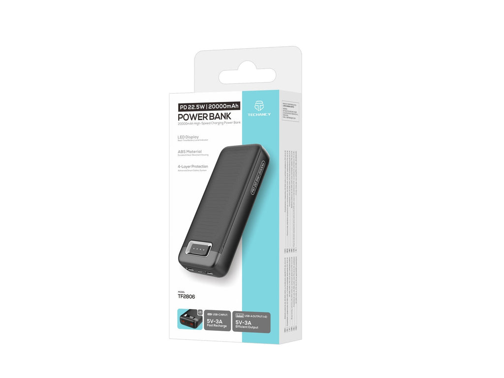 Techancy Varavirtalähde 22,5 W – TF2806 – musta