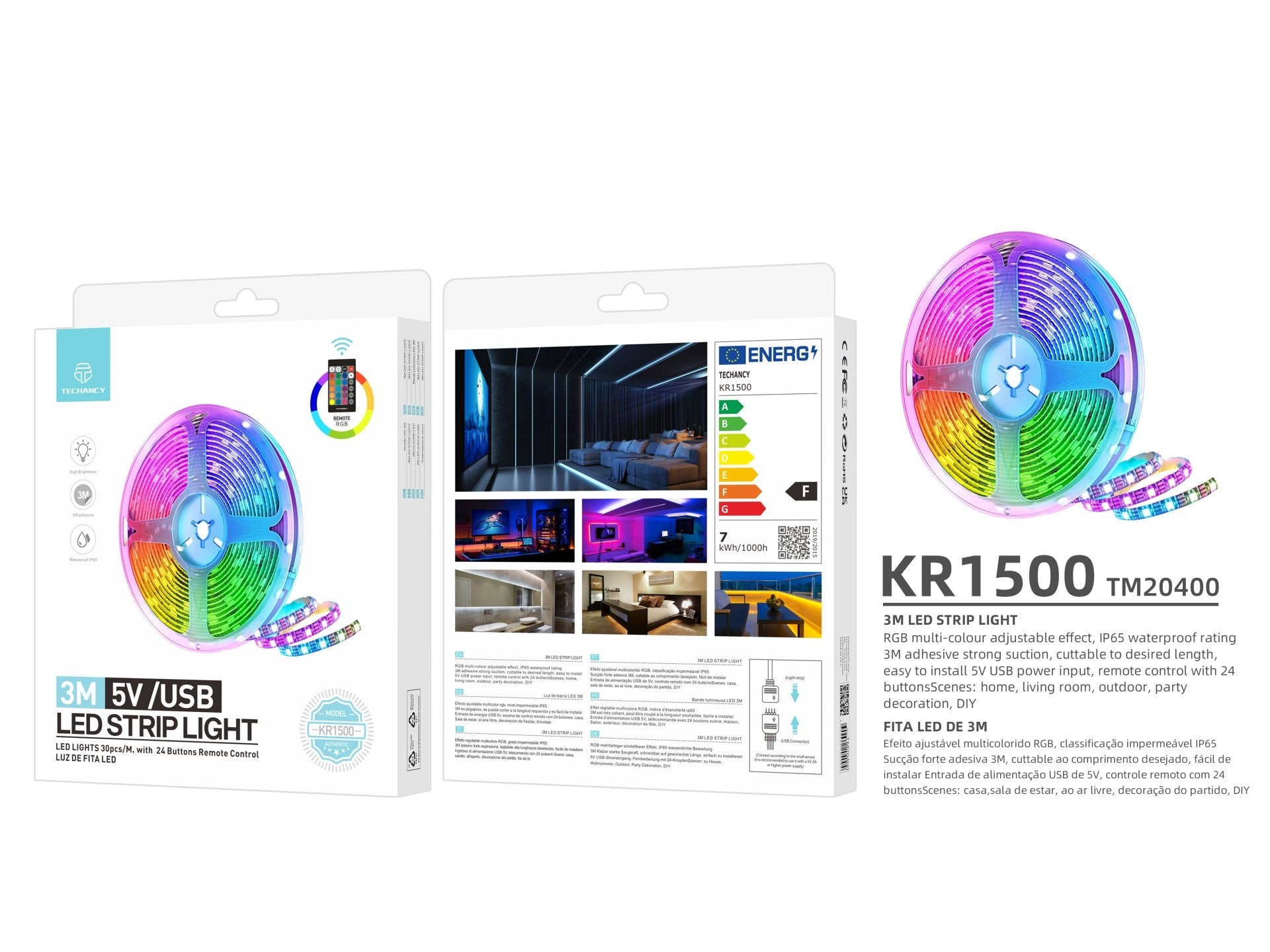 Techancy LED-valonauha – KR1500
