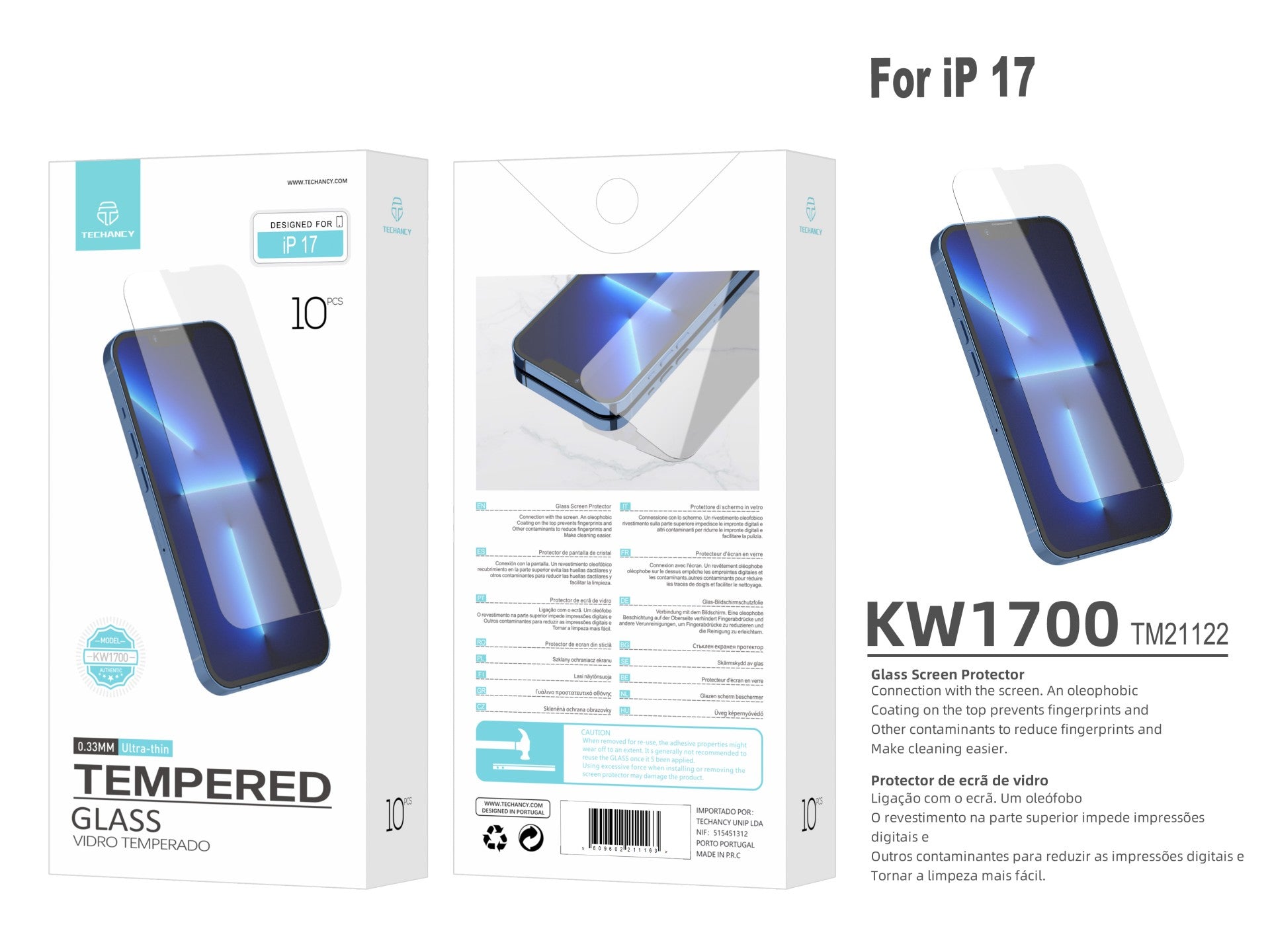 Techancy Panssarilasi iPhone 17 – KW1700