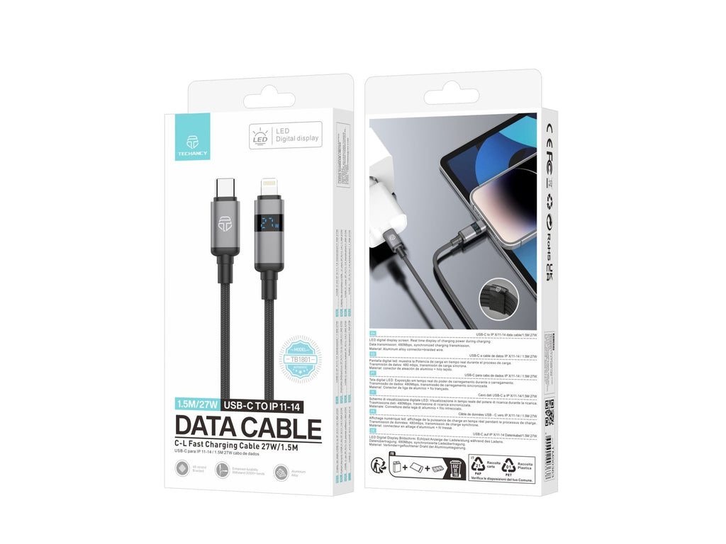 Techancy Lataus- ja datakaapeli – TB1801 – musta
