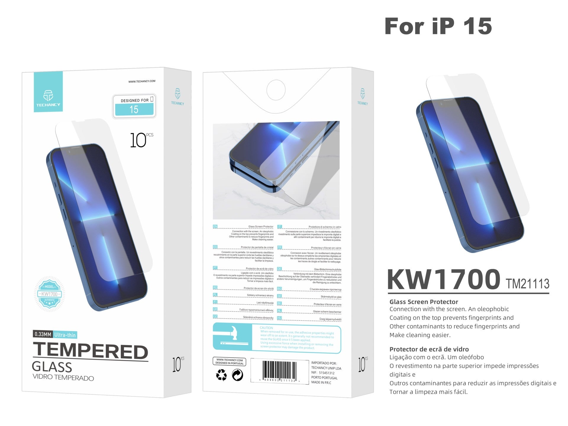 Techancy Panssarilasi iPhone 15 – KW1700