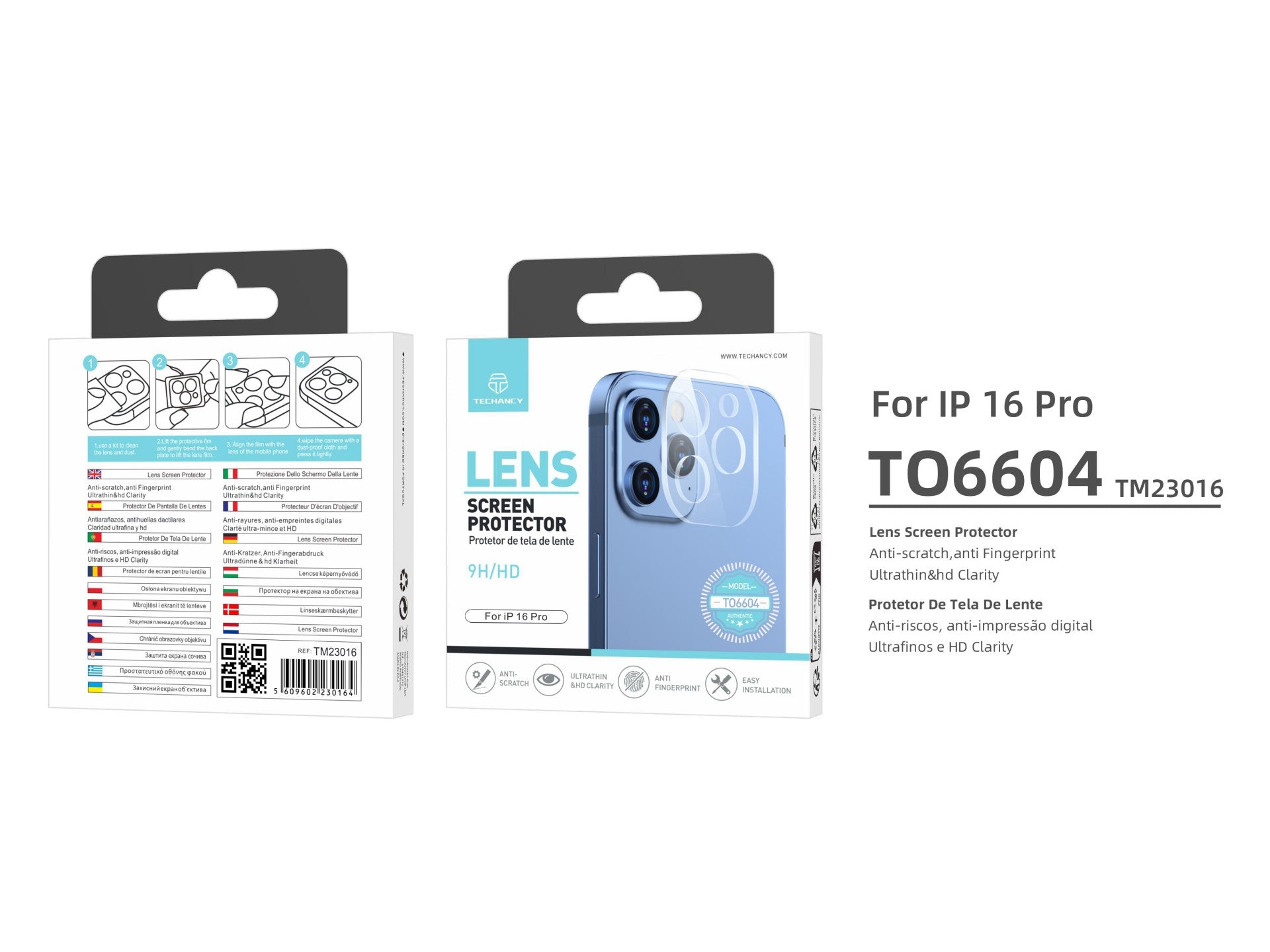 Techancy Kameran linssinsuoja iPhone 16 Pro – TO6604