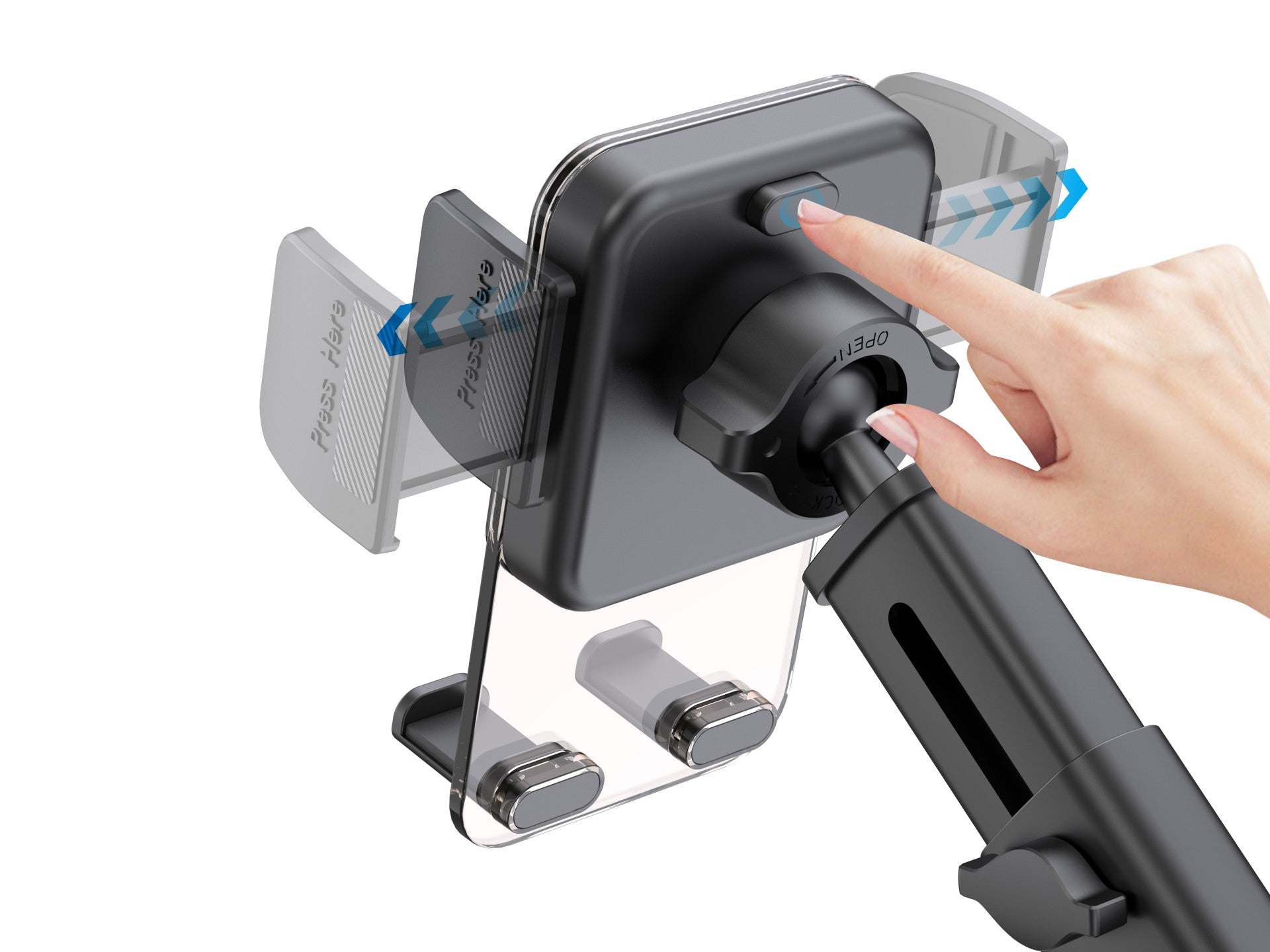 Techancy Suporte para TelemOvel com Ventosa TI2337, Operação com Uma Mão, ABS de Alta Resistência, para Smartphones 4.7"-7.2", Preto-1