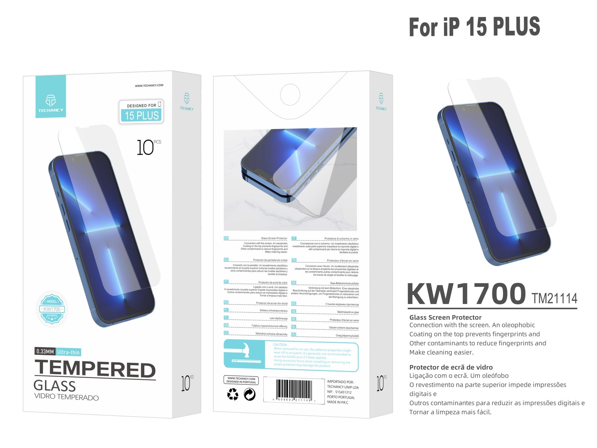 Techancy Panssarilasi iPhone 15 Plus – KW1700