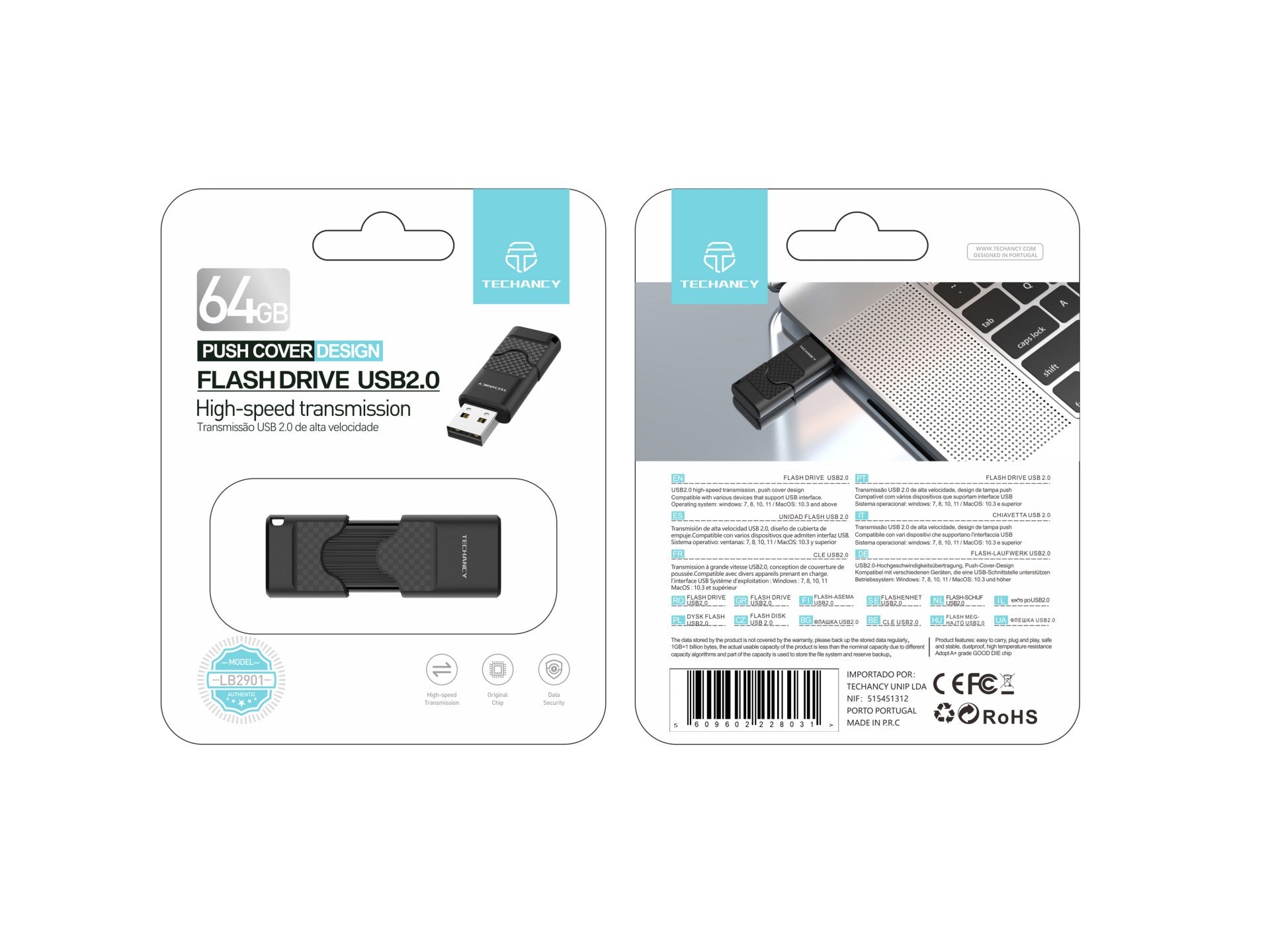Techancy USB-muistitikku – LB2901 – musta