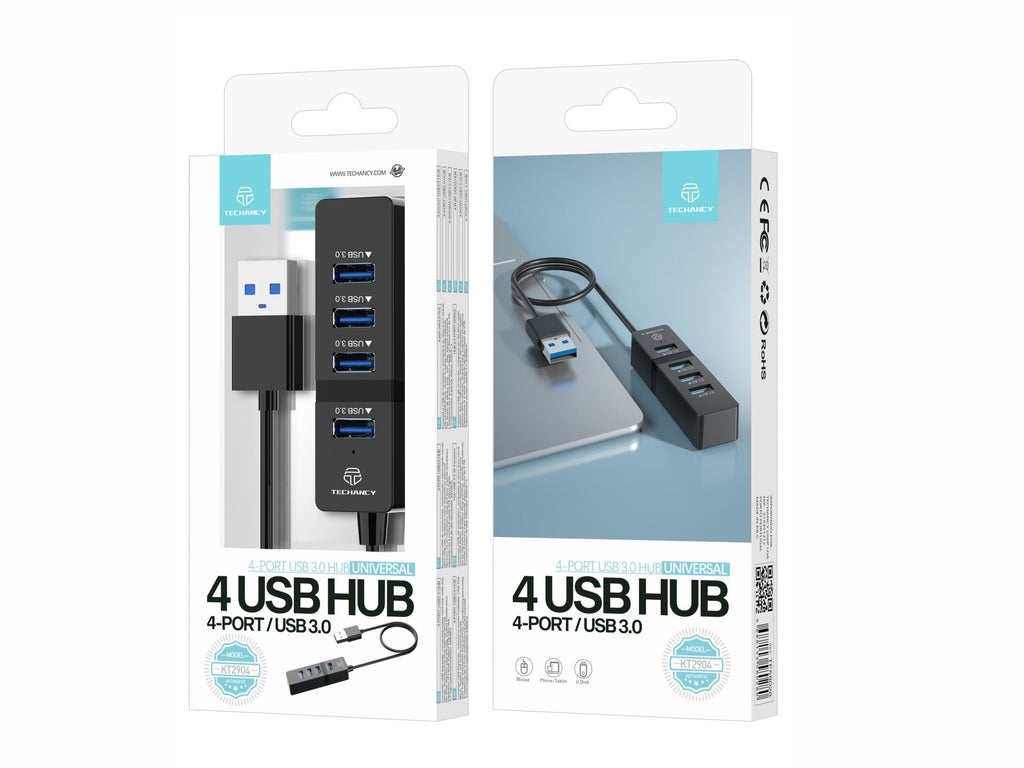 Techancy USB-hubi – KT2904 – musta