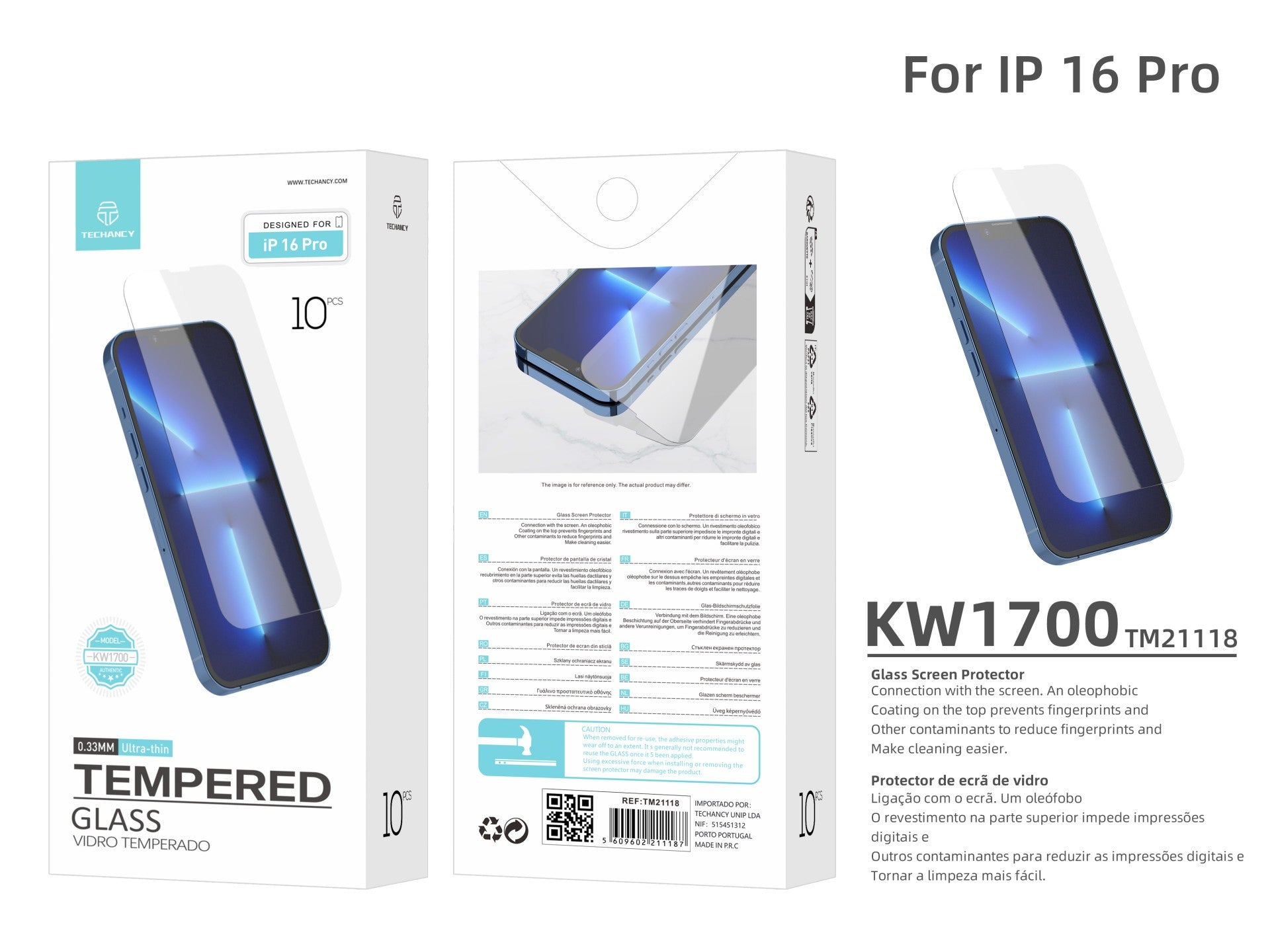 Techancy Panssarilasi iPhone 16 Pro – KW1700