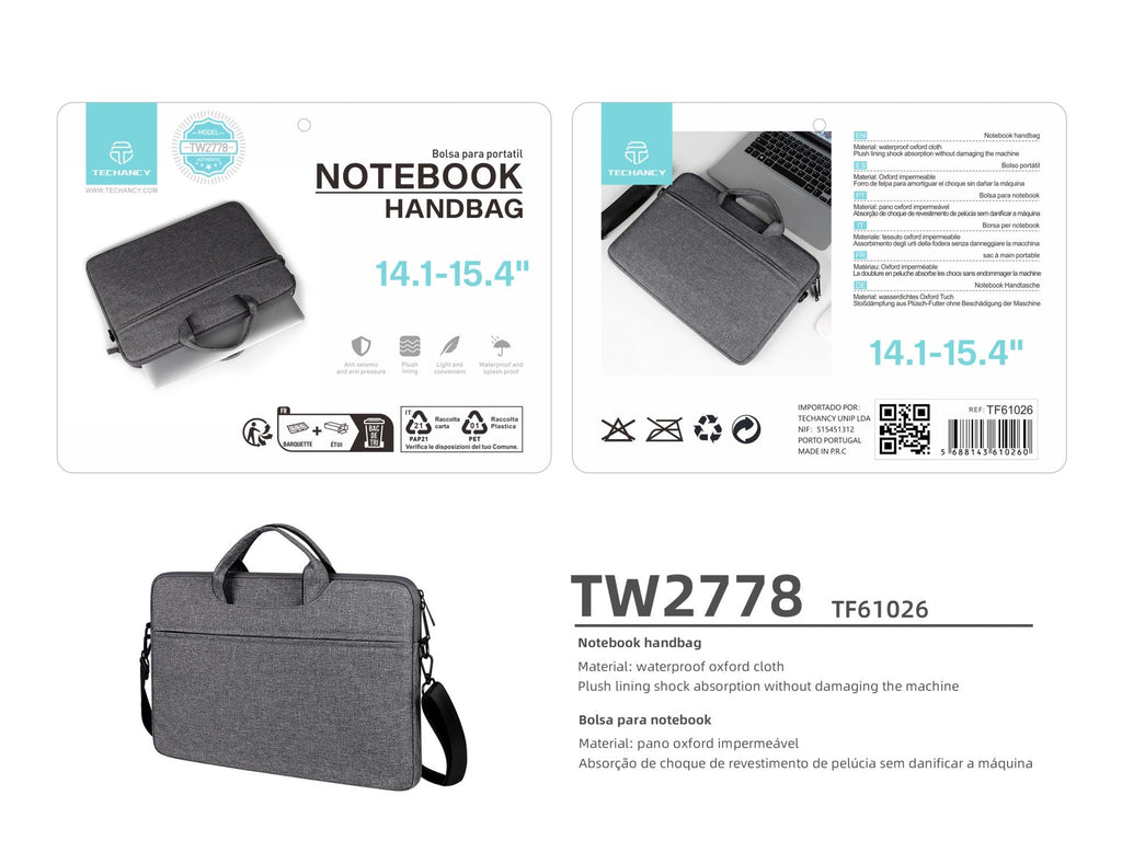 Techancy Kannettavan tietokoneen laukku – TW2778 – musta