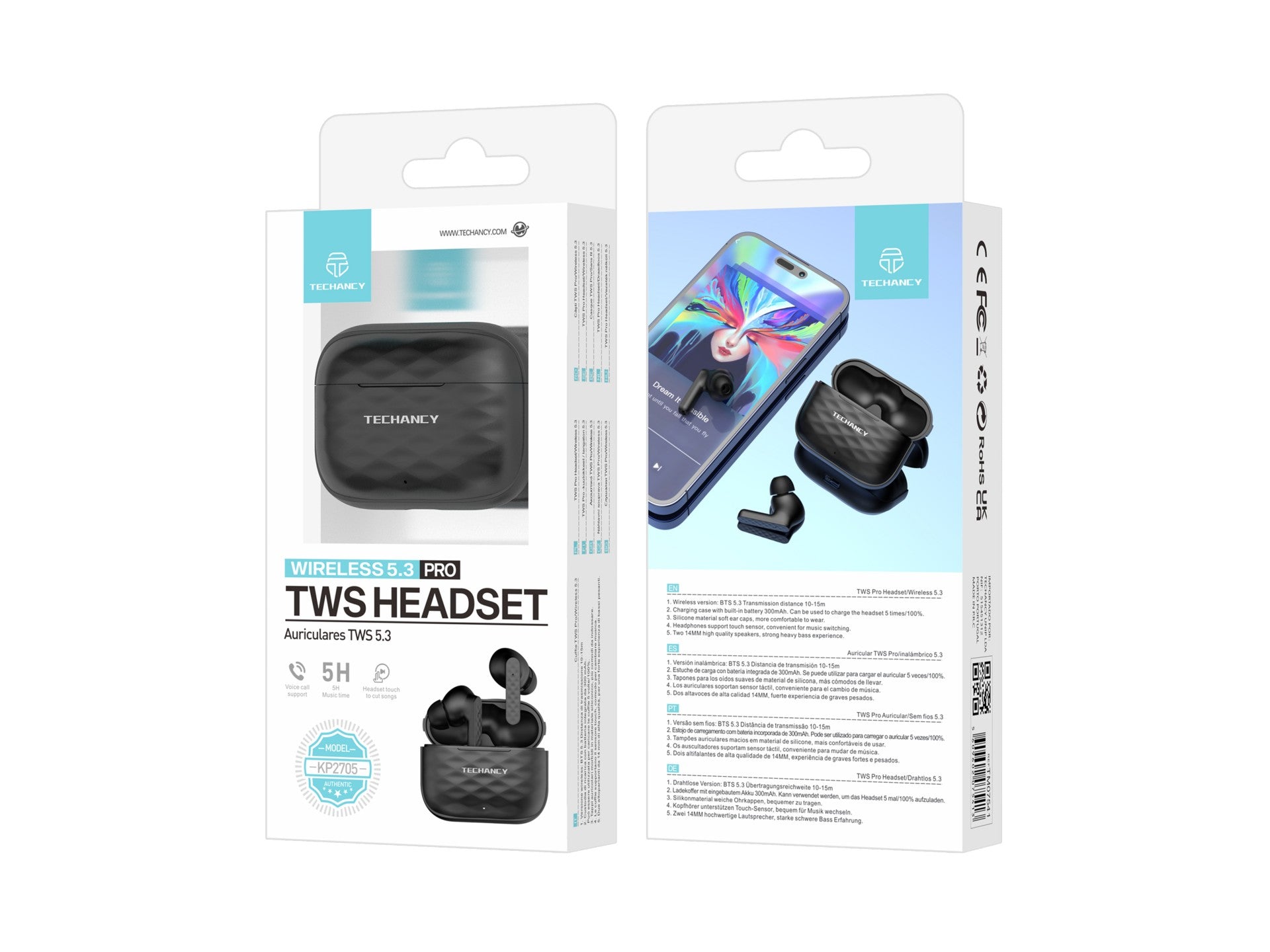 Techancy Kuulokkeet – KP2705 – musta