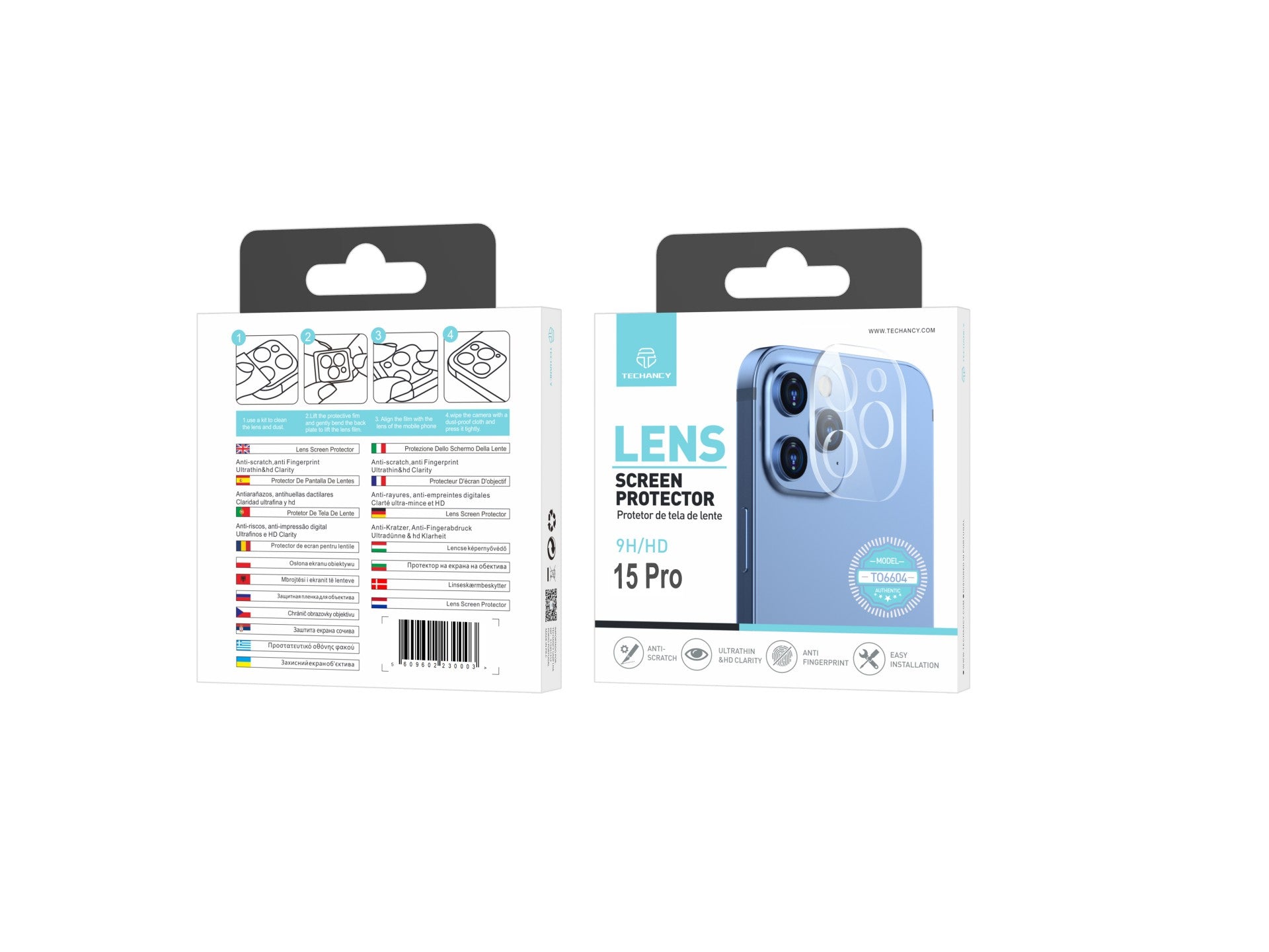 Techancy Kameran linssinsuoja iPhone 15 PRO – TO6604