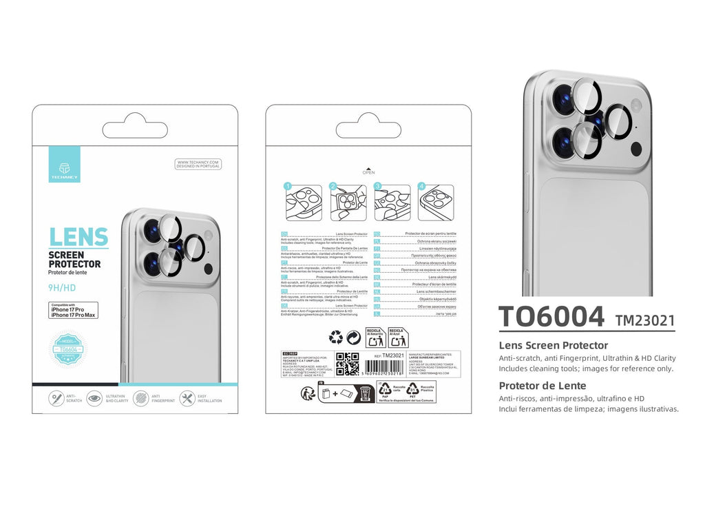 Techancy Kameran linssinsuoja iPhone 17 Pro e 17 Pro Max – TO6004
