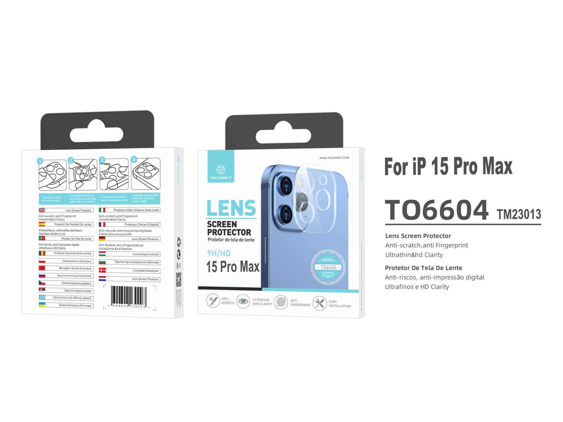 Techancy Kameran linssinsuoja iPhone 15 PRO MAX – TO6604
